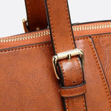 Classic Structured Leather Shopper Handbag - in Camel | Arvea Bags