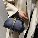 Cleo | Brown Leather Structured Handbag – Chic & Timeless - in Black | Arvea Bags