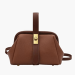 Cleo | Brown Leather Structured Handbag – Chic & Timeless - in Black | Arvea Bags