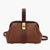 Cleo | Brown Leather Structured Handbag – Chic & Timeless - in Black | Arvea Bags