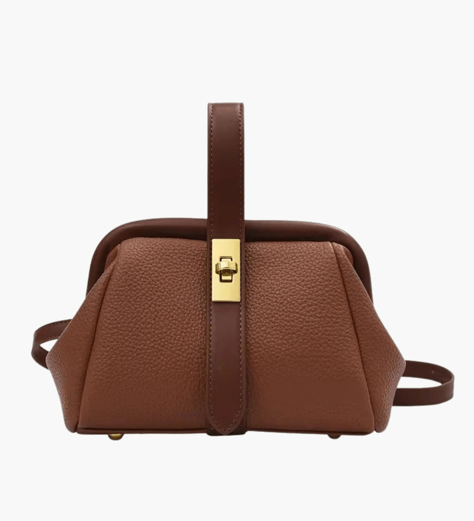 Cleo | Brown Leather Structured Handbag – Chic & Timeless - in Black | Arvea Bags