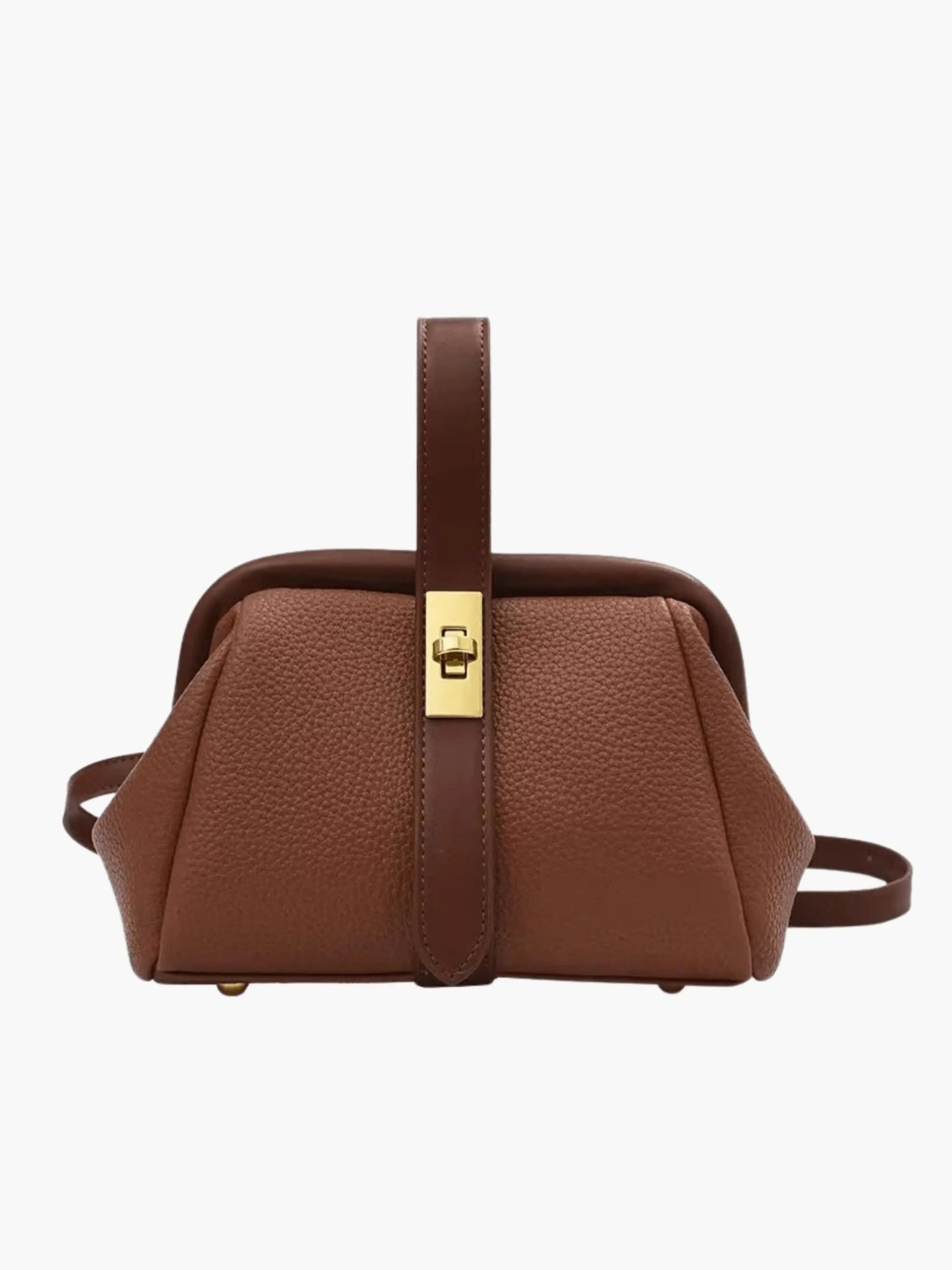 Cleo | Brown Leather Structured Handbag – Chic & Timeless - in Black | Arvea Bags
