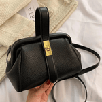 Cleo | Brown Leather Structured Handbag – Chic & Timeless - in Black | Arvea Bags