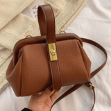 Cleo | Brown Leather Structured Handbag – Chic & Timeless - in Brown | Arvea Bags