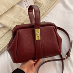 Cleo | Brown Leather Structured Handbag – Chic & Timeless - in Red | Arvea Bags