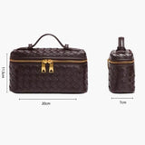 Compact Designer - Style Leather Shoulder Bag – Woven Finish with Double Zip - in Grape Purple | Arvea Bags