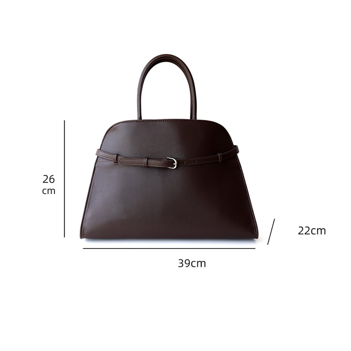 Corine | Black Buckle Leather Handbag – Sophisticated & Timeless - in Black | Arvea Bags