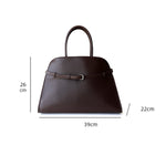Corine | Black Buckle Leather Handbag – Sophisticated & Timeless - in Black | Arvea Bags