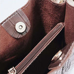 Croc - Embossed Bucket Bag – Faux Leather Shoulder Bag with Wide Strap - in Brown | Arvea Bags