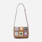 Crochet Patchwork Flap Woven Crossbody Bag - in Mulicolor | Arvea Bags