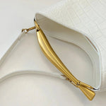 Crocodile Pattern Top - Handle Bag – Elegant Crossbody and Shoulder Handbag - in Black | Arvea Bags