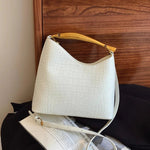 Crocodile Pattern Top - Handle Bag – Elegant Crossbody and Shoulder Handbag - in White | Arvea Bags