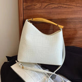 Crocodile Pattern Top - Handle Bag – Elegant Crossbody and Shoulder Handbag - in White | Arvea Bags
