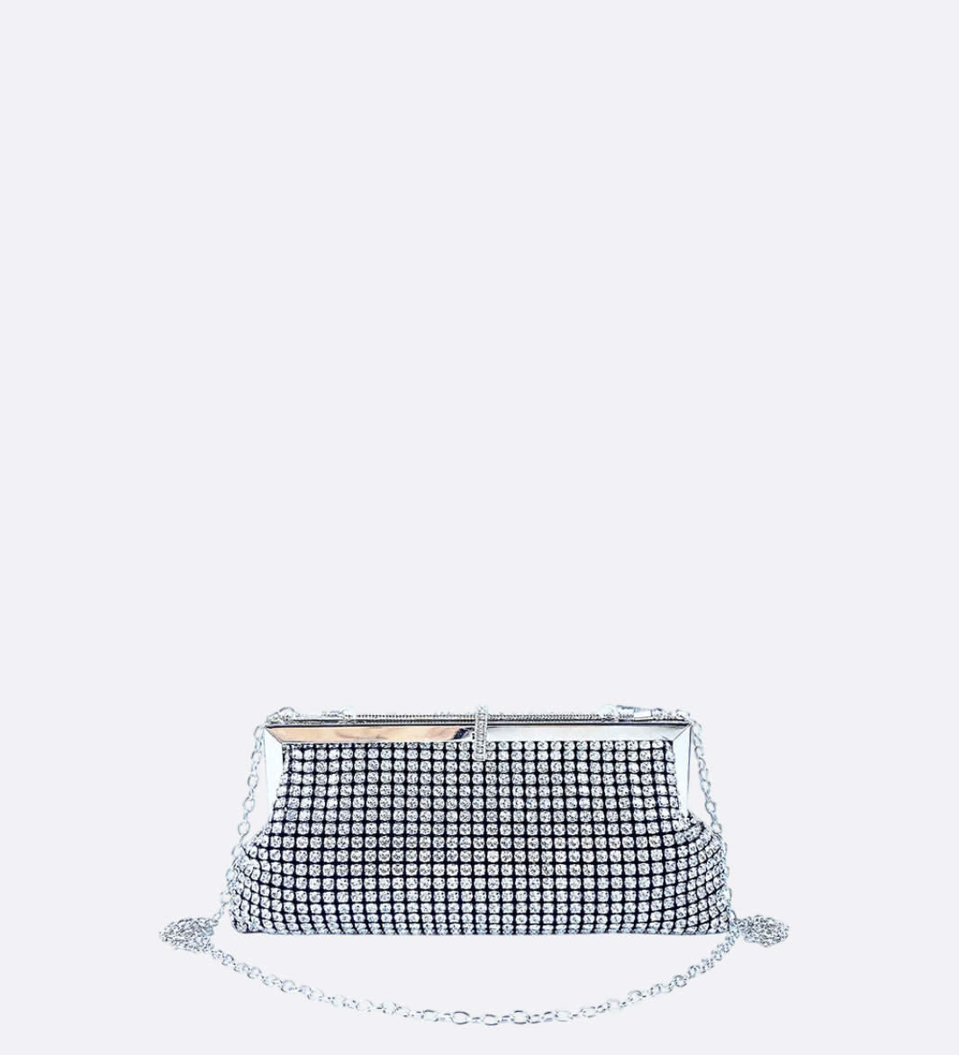Crystal Rhinestone Clutch Bag for Women – Glam Evening Purse - in Silver | Arvea Bags