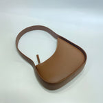 Curved Camel Leather Shoulder Bag for Women – Minimalist Everyday Style - in Caramel | Arvea Bags