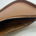 Curved Camel Leather Shoulder Bag for Women – Minimalist Everyday Style - in Caramel | Arvea Bags