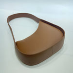 Curved Camel Leather Shoulder Bag for Women – Minimalist Everyday Style - in Caramel | Arvea Bags