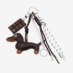 Cute Dachshund Leather Keychain – Playful & Stylish Accessory - in Dark Brown | Arvea Bags