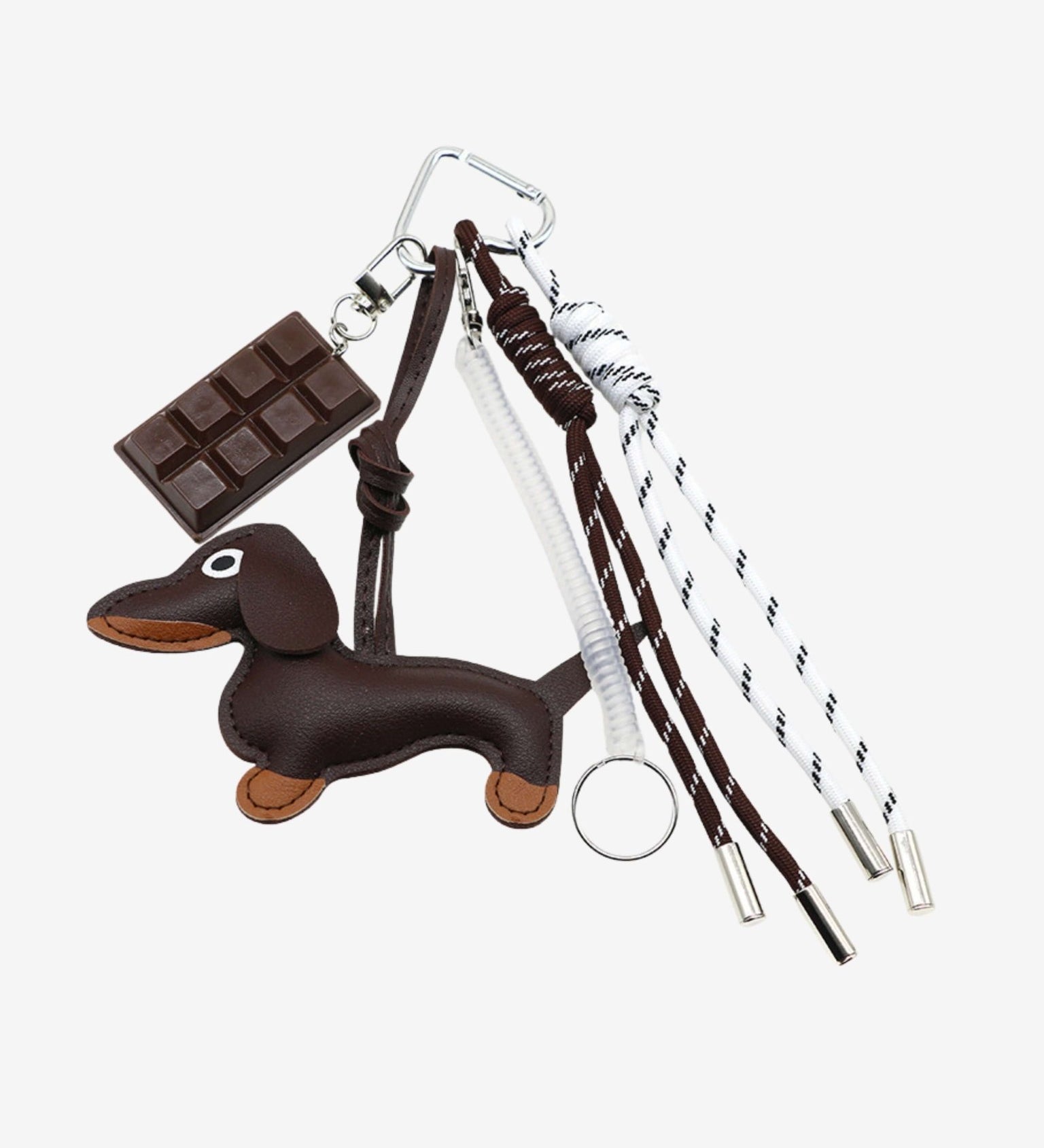 Cute Dachshund Leather Keychain – Playful & Stylish Accessory - in Dark Brown | Arvea Bags