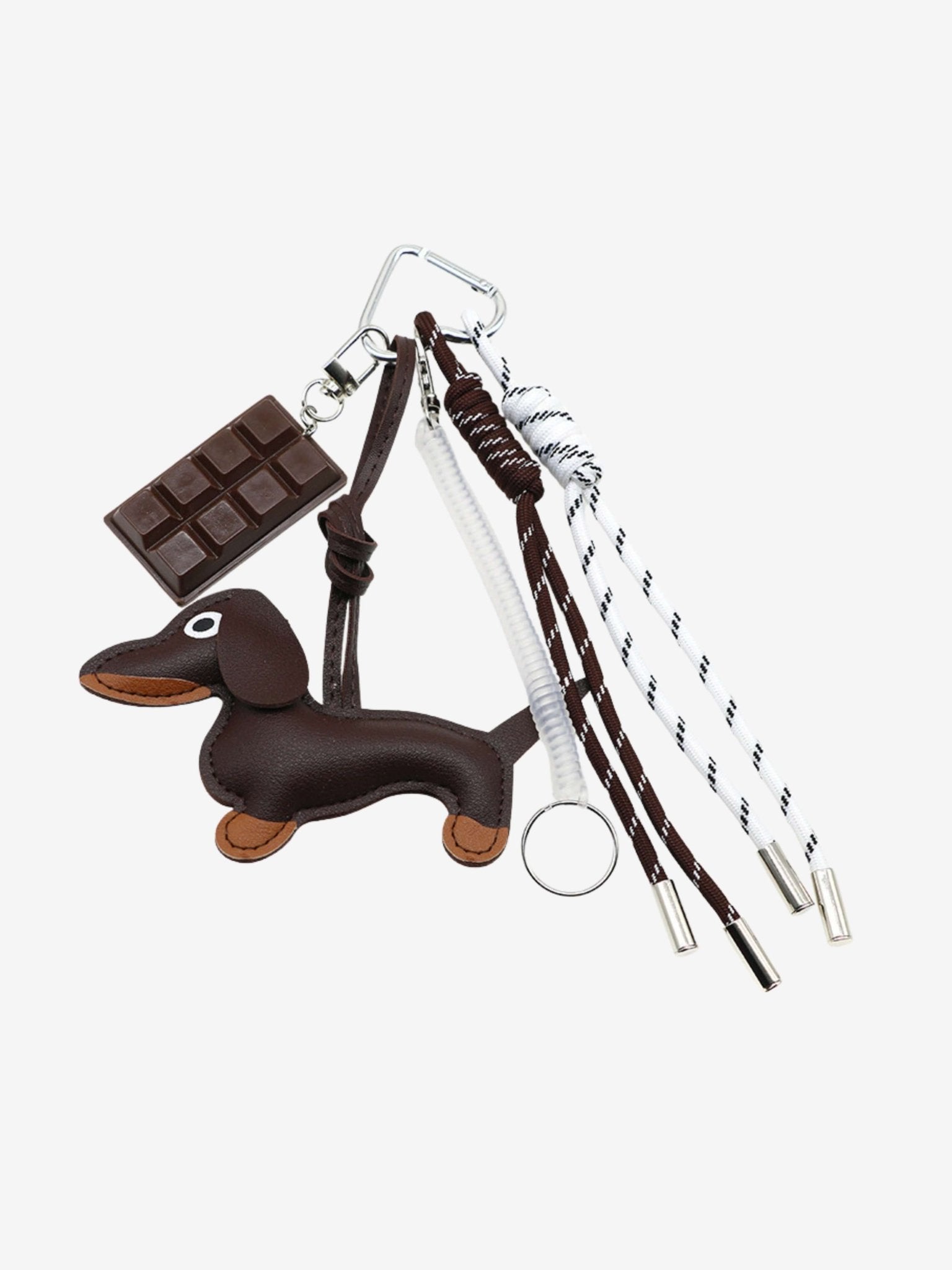 Cute Dachshund Leather Keychain – Playful & Stylish Accessory - in Dark Brown | Arvea Bags