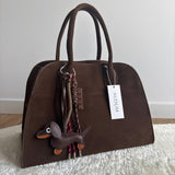 Cute Dachshund Leather Keychain – Playful & Stylish Accessory - in Dark Brown | Arvea Bags