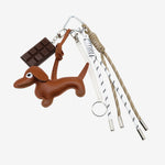 Cute Dachshund Leather Keychain – Playful & Stylish Accessory - in Light Brown | Arvea Bags