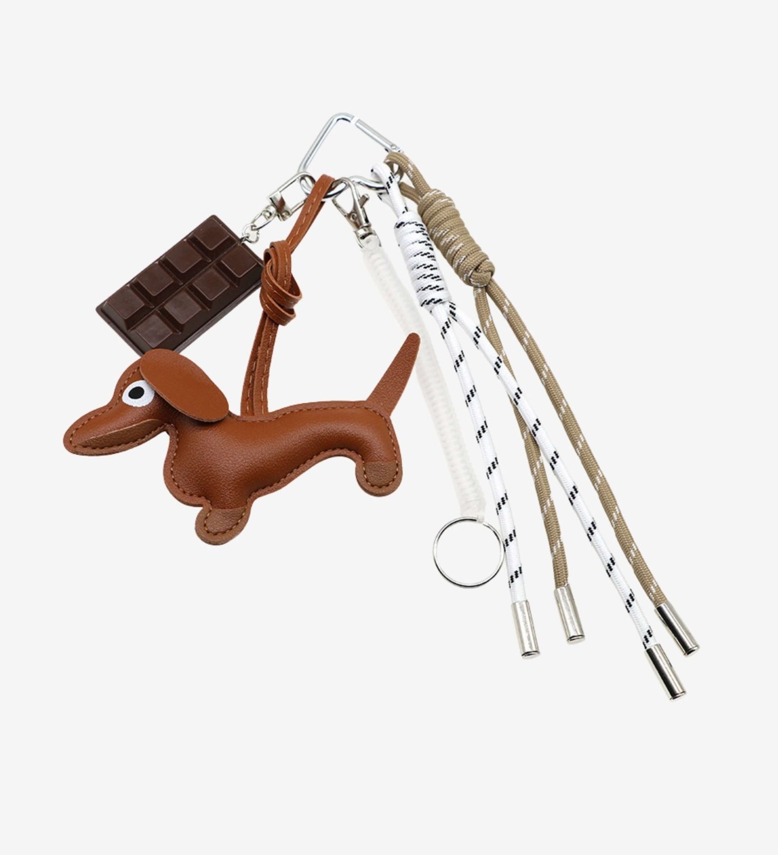 Cute Dachshund Leather Keychain – Playful & Stylish Accessory - in Light Brown | Arvea Bags