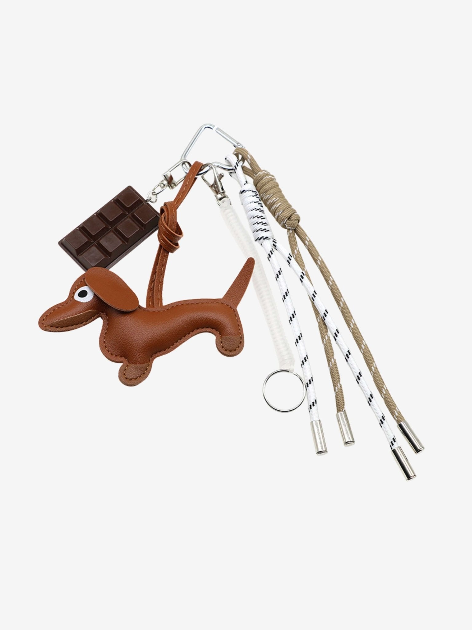 Cute Dachshund Leather Keychain – Playful & Stylish Accessory - in Light Brown | Arvea Bags