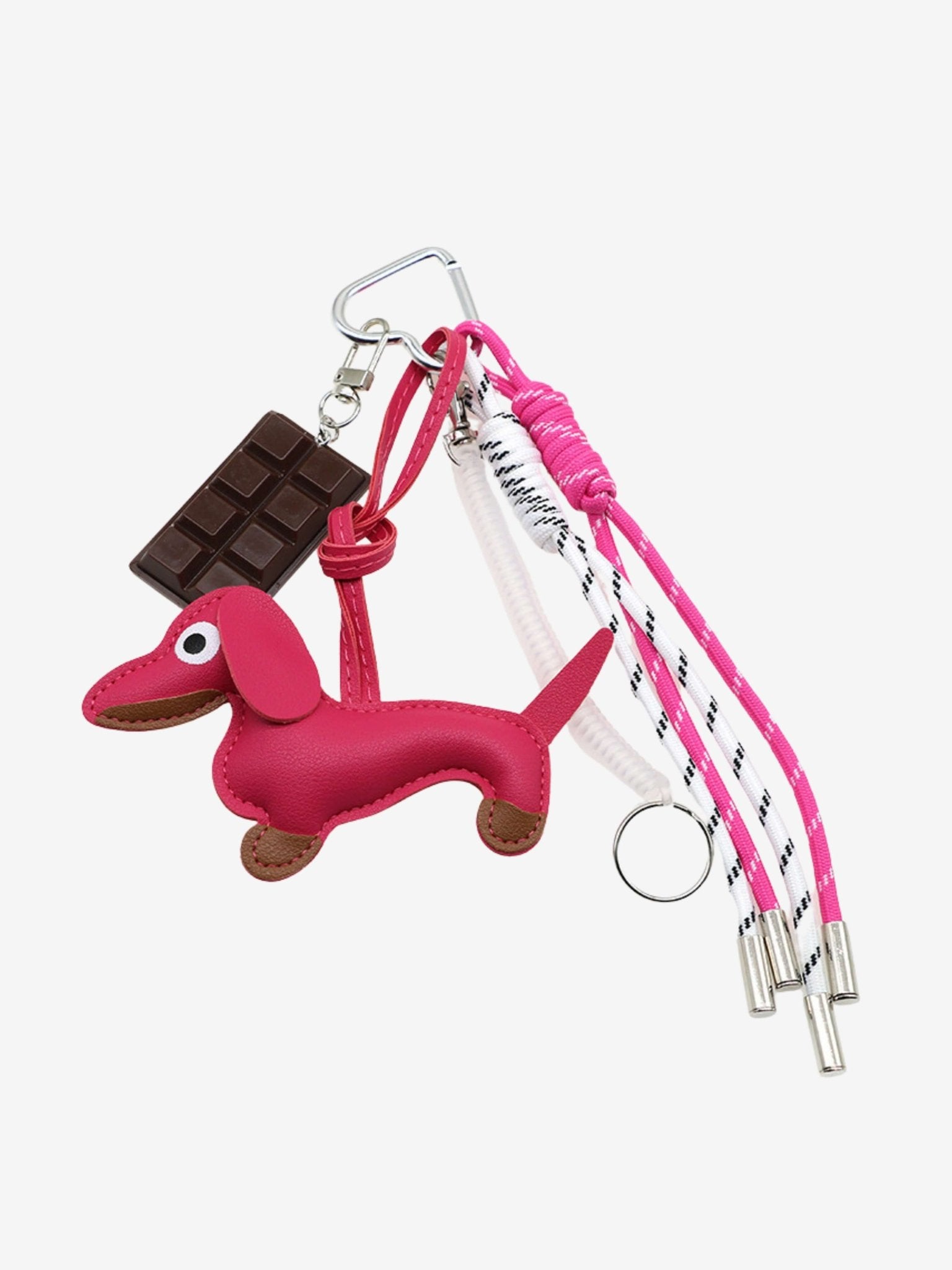 Cute Dachshund Leather Keychain – Playful & Stylish Accessory - in Light Pink | Arvea Bags