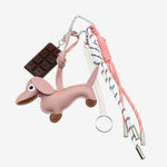 Cute Dachshund Leather Keychain – Playful & Stylish Accessory - in Salmon Pink | Arvea Bags