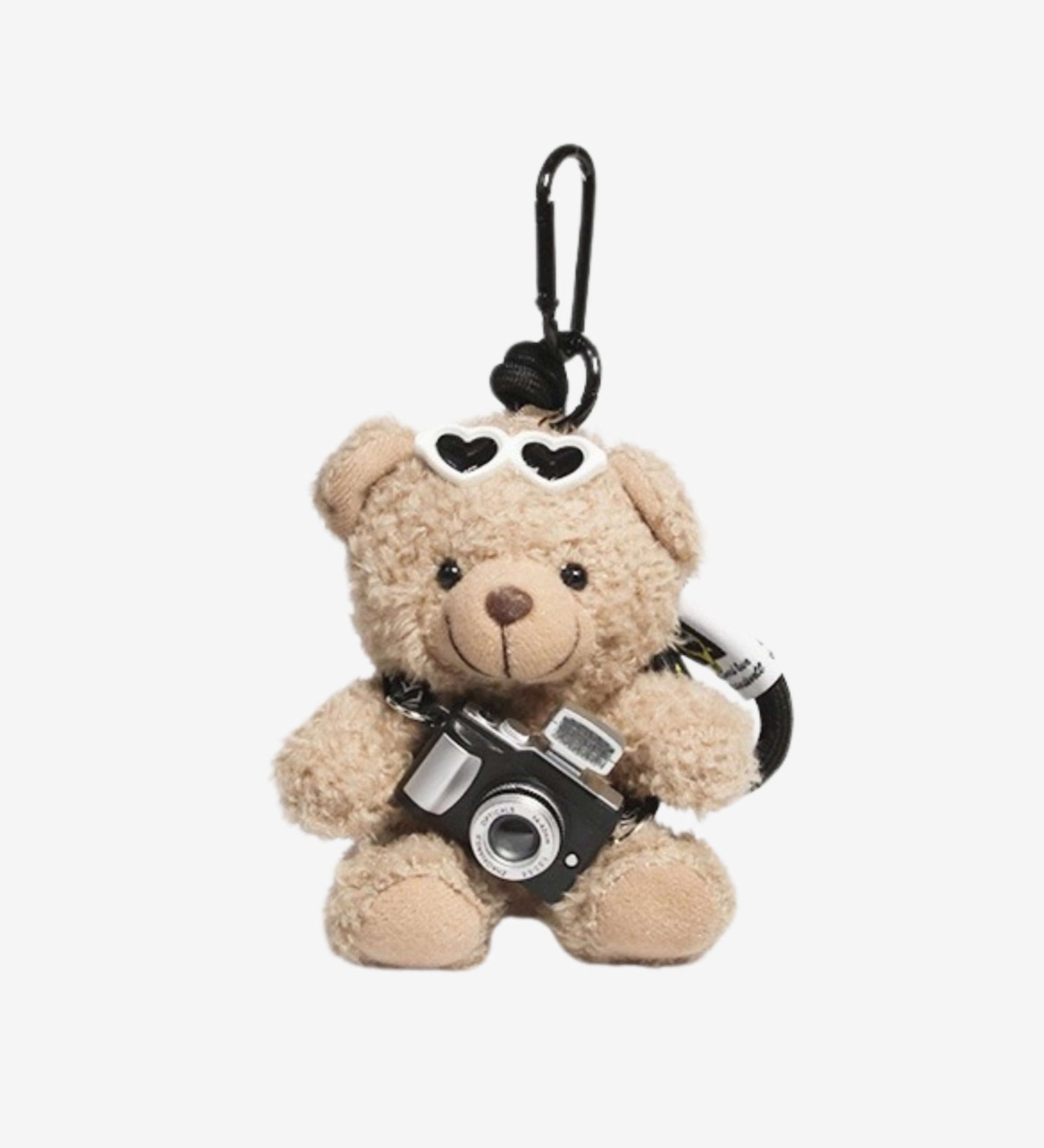Cyrene | Camera Teddy Plush Bag Charm – Adorable, Trendy & Fun - in Beige | Arvea Bags