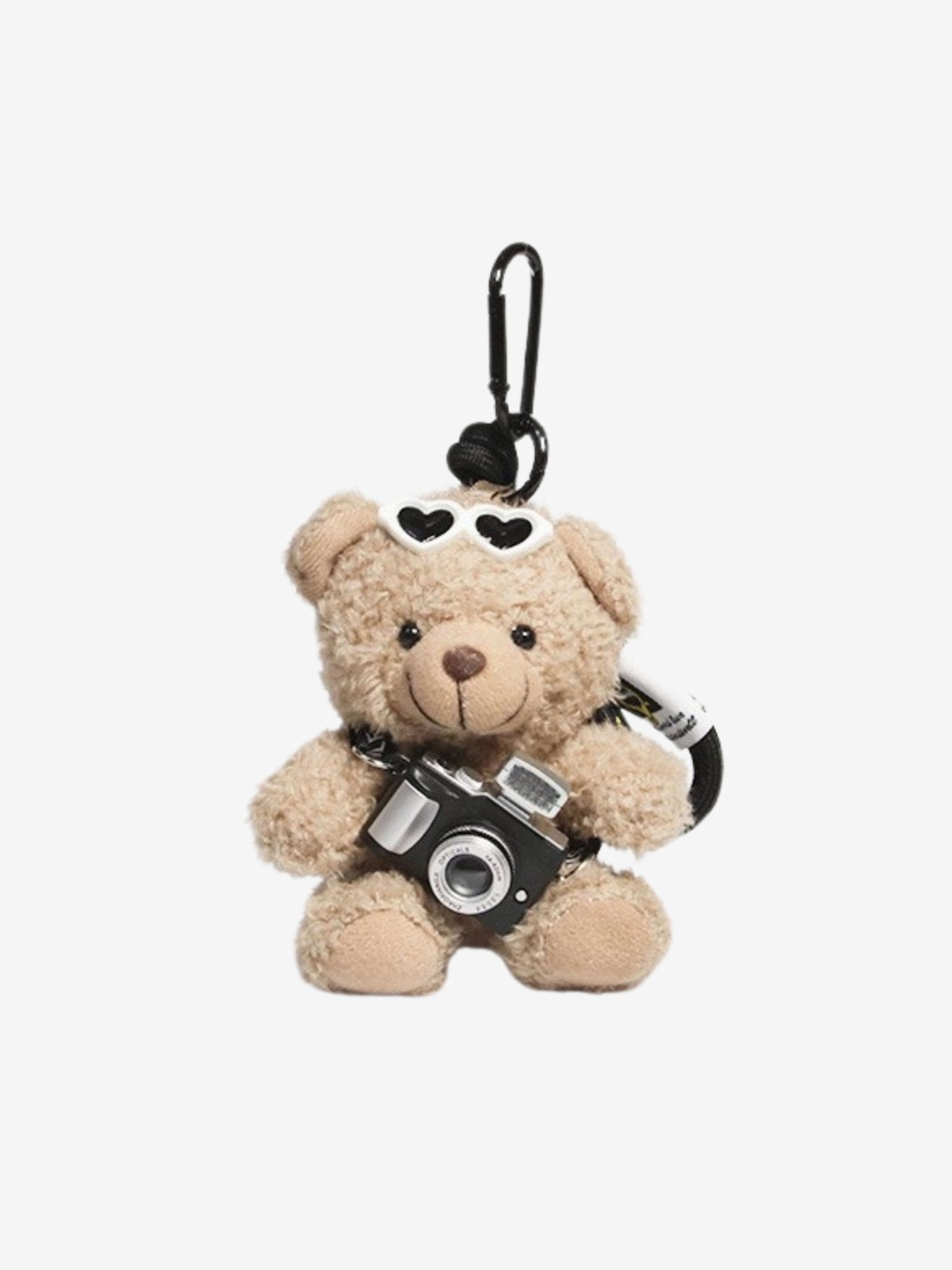Cyrene | Camera Teddy Plush Bag Charm – Adorable, Trendy & Fun - in Beige | Arvea Bags