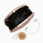 Dahlia | Pink Crystal Floral Evening Clutch – Radiant Bloom - in Salmon Pink | Arvea Bags