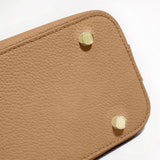 Delia Taupe Geometric Leather Shoulder Bag – Designer Handbag for Women - in Taupe | Arvea Bags