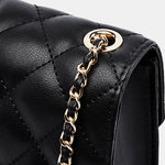 Delsia | Quilted Leather Crossbody Bag – Sophisticated & Timeless Design - in Black | Arvea Bags