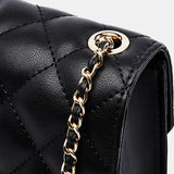 Delsia | Quilted Leather Crossbody Bag – Sophisticated & Timeless Design - in Black | Arvea Bags