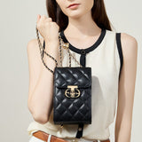 Delsia | Quilted Leather Crossbody Bag – Sophisticated & Timeless Design - in Black | Arvea Bags
