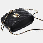 Delsia | Quilted Leather Crossbody Bag – Sophisticated & Timeless Design - in Black | Arvea Bags