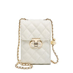 Delsia | Quilted Leather Crossbody Bag – Sophisticated & Timeless Design - in Light Beige | Arvea Bags