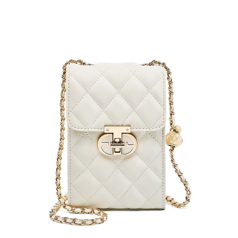 Delsia | Quilted Leather Crossbody Bag – Sophisticated & Timeless Design - in Light Beige | Arvea Bags