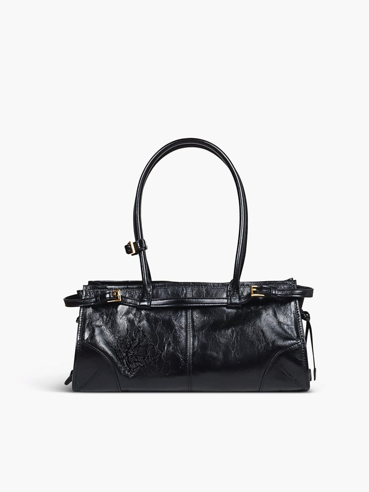 Diana | Sleek Vegan Leather Shoulder Bag – Minimalist & Versatile - in Black | Arvea Bags