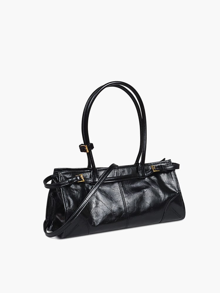 Diana | Sleek Vegan Leather Shoulder Bag – Minimalist & Versatile - in Black | Arvea Bags