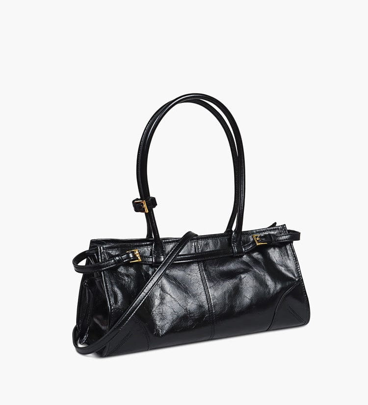 Diana | Sleek Vegan Leather Shoulder Bag – Minimalist & Versatile - in Black | Arvea Bags