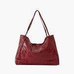 Diane Shopper Bag – Spacious Tote Handbag with Minimalist Design - in Burgundy | Arvea Bags