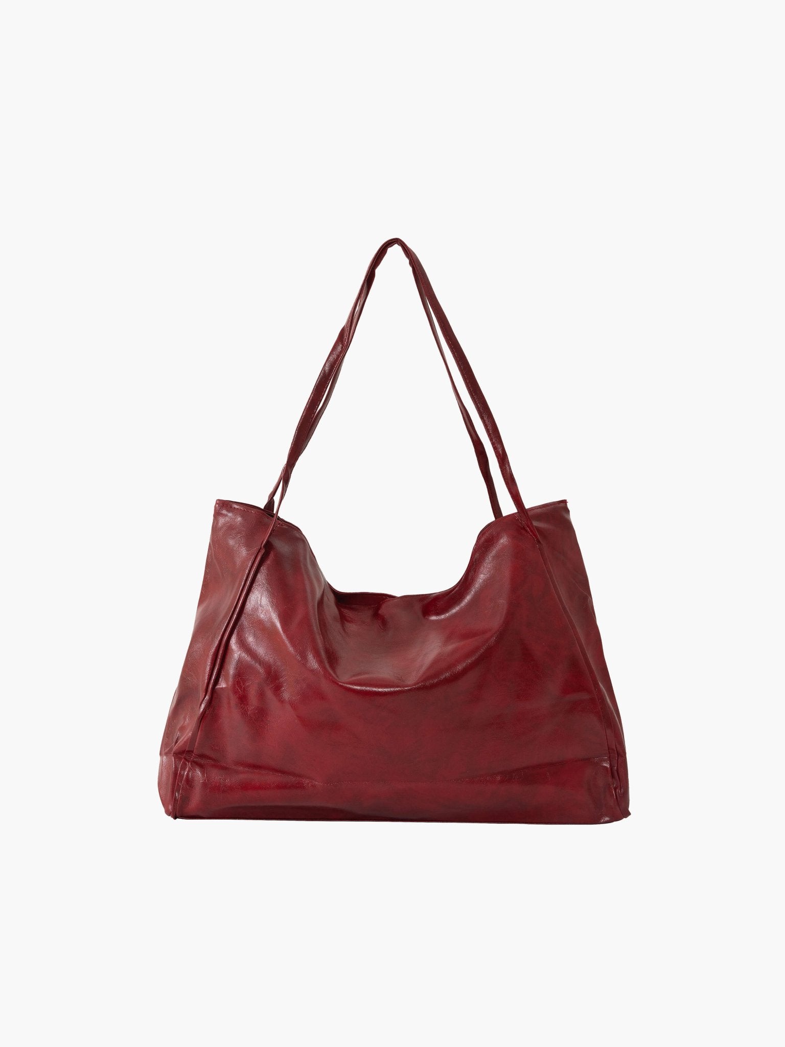 Diane Shopper Bag – Spacious Tote Handbag with Minimalist Design - in Burgundy | Arvea Bags
