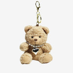 Drisella | Pearl Teddy Plush Bag Charm – Elegant, Cute & Timeless - in Beige | Arvea Bags