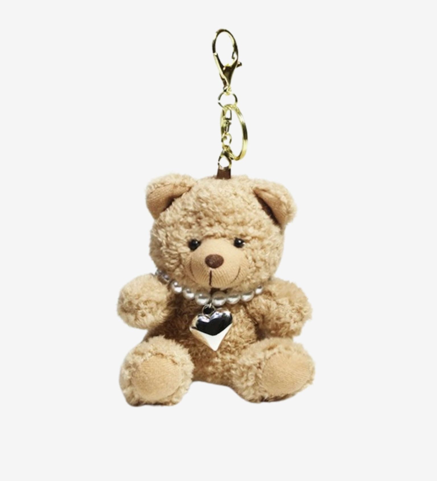 Drisella | Pearl Teddy Plush Bag Charm – Elegant, Cute & Timeless - in Beige | Arvea Bags