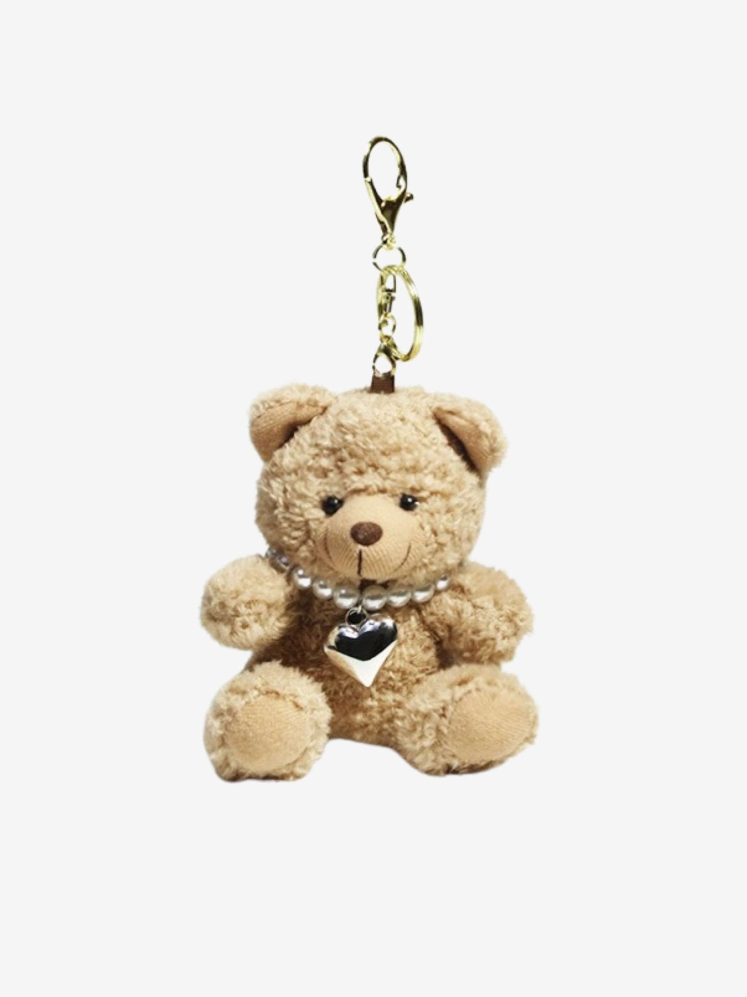 Drisella | Pearl Teddy Plush Bag Charm – Elegant, Cute & Timeless - in Beige | Arvea Bags