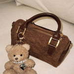 Drisella | Pearl Teddy Plush Bag Charm – Elegant, Cute & Timeless - in Beige | Arvea Bags