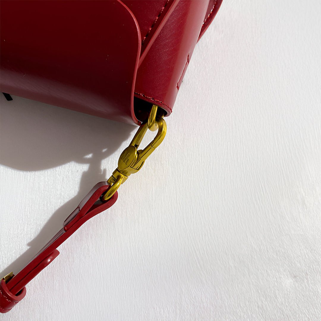 Eden Burgundy Leather Clutch Purse – Elegant Envelope Evening Bag - in Burgundy | Arvea Bags